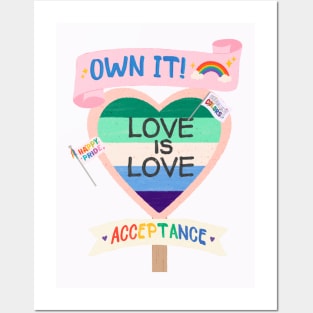 Own LOVE Be PROUD Posters and Art